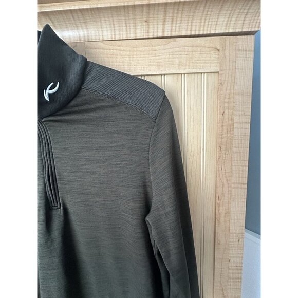 KJUS David Midlayer Half Zip Golf Pullover Dark Olive Men's Size M EU 50 - Picture 3 of 6